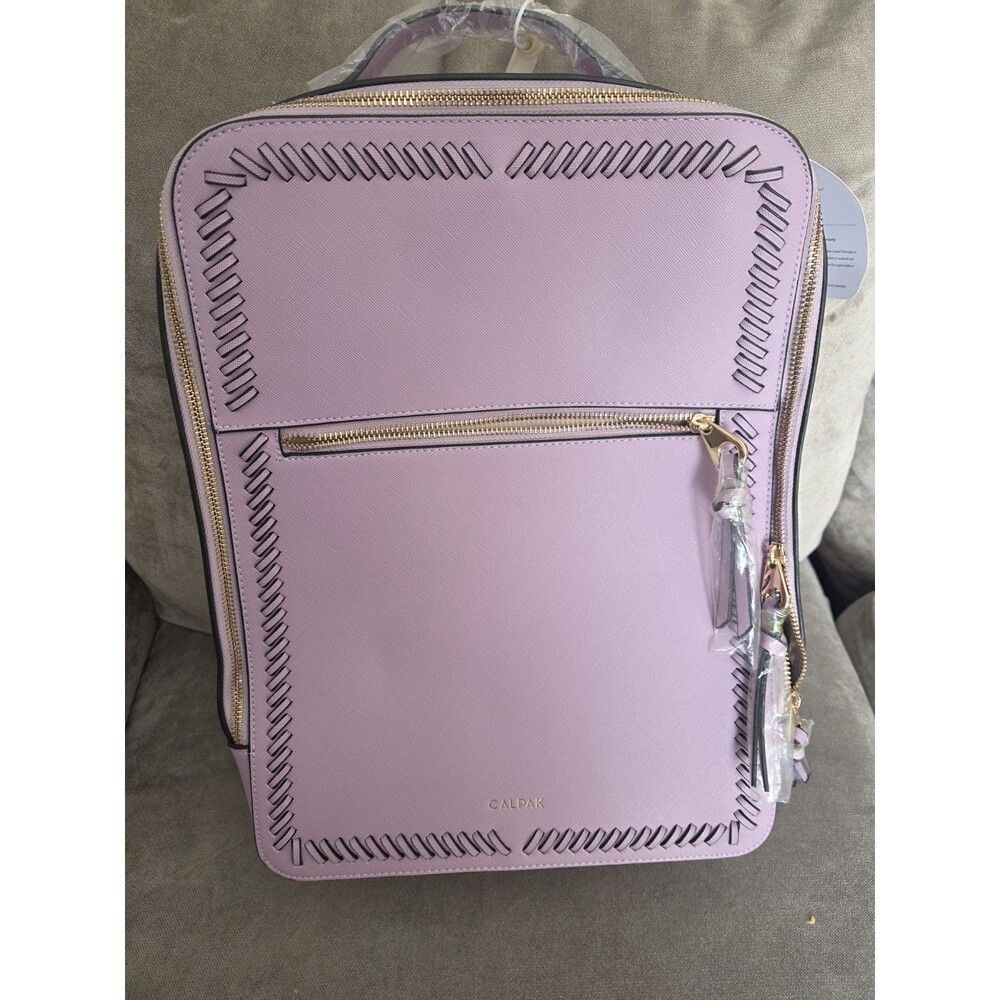 CALPAK Kaya 15" Laptop Backpack Lavender Vegan Leather Travel Work Bag NEW - Picture 3 of 11